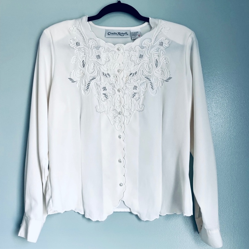 Vintage Embroidery Button up Blouse